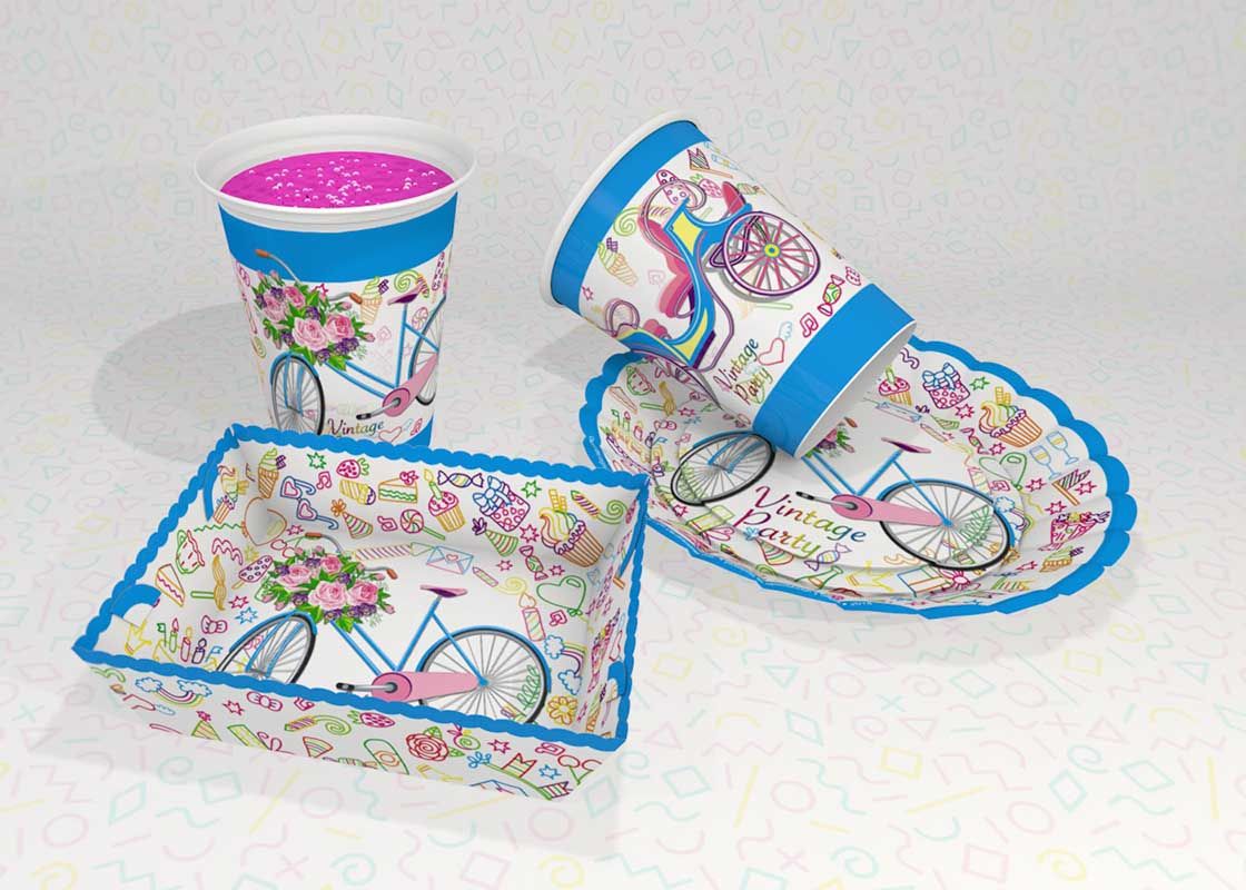Decoración Fiesta Vintage Azul